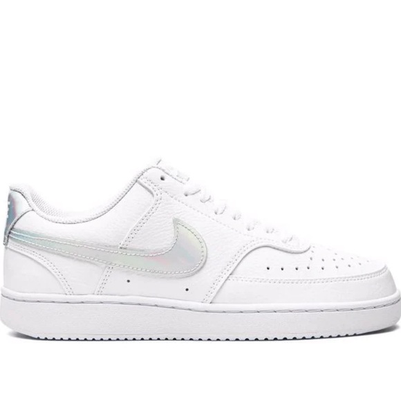 Nike Low Vision White Iridescent Tennis Shoes Size 7 - Picture 1 of 5